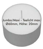 Herz - Teelichthalter mit Maxi/Jumbo Teelicht, WEISS struktur, Deko, Geschenk 120x120x40