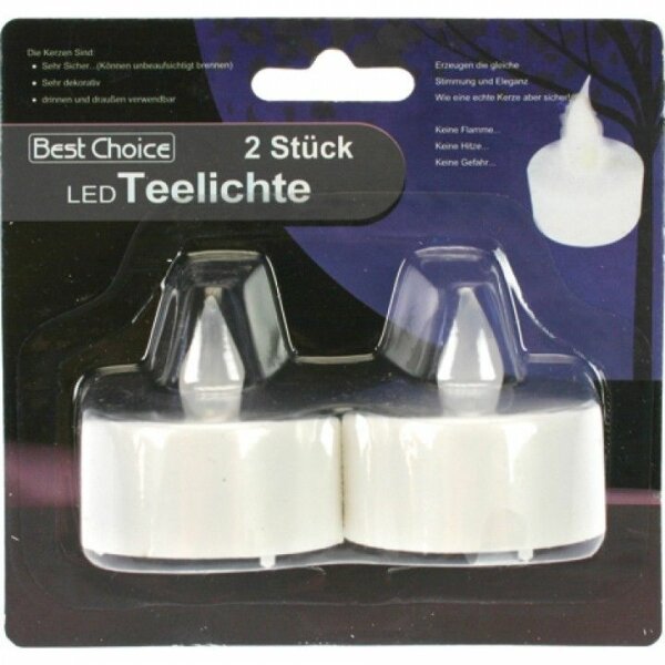 Teelichte elektrisch LED 2er SET je 4cm m. Batterie