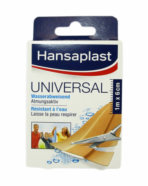 Hansaplast Universal 6cm x 1m, wasserabweisend, atmungsaktiv